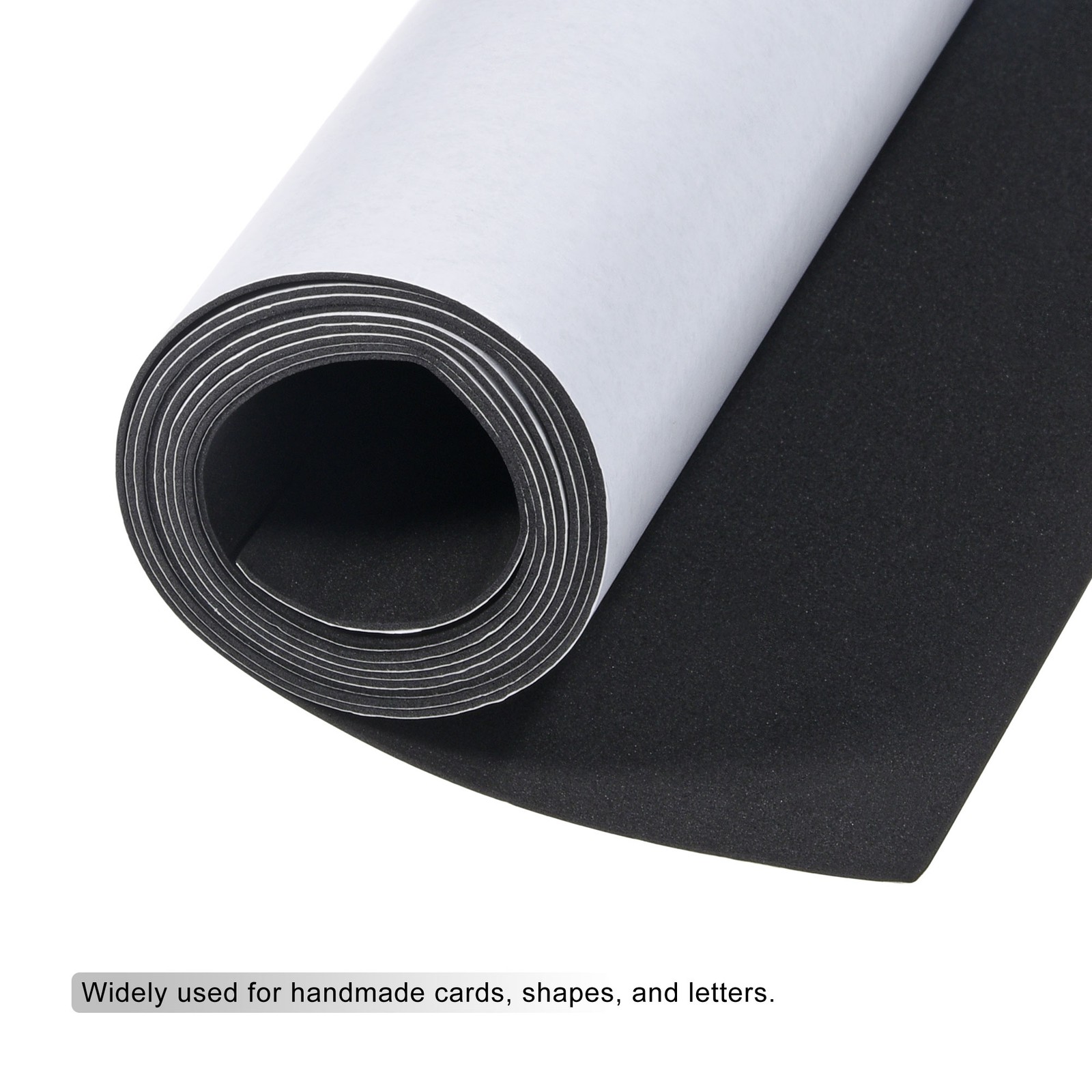 EVA Foam Sheets Black Self Adhesive Back 6.56ft 11.8" 1mm Thickness