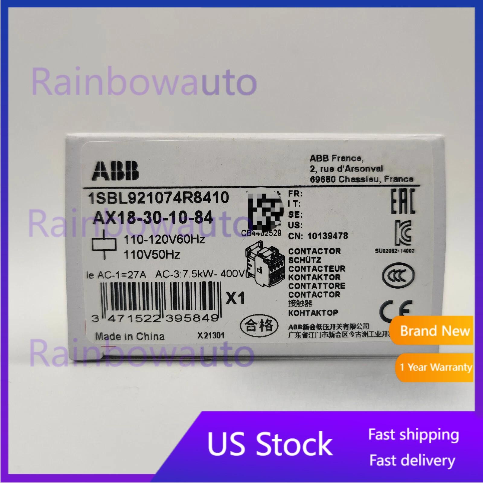 New In Box ABB AX18-30-10-84 AC Contactor US Free TAX