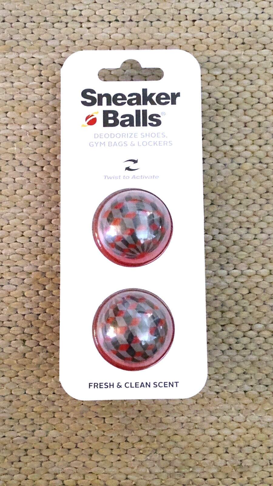 Sneaker Ball "Deodorize Gym Bags, Shoes, Lockers" (Fresh Clean Scent) 2pk ~ NEW
