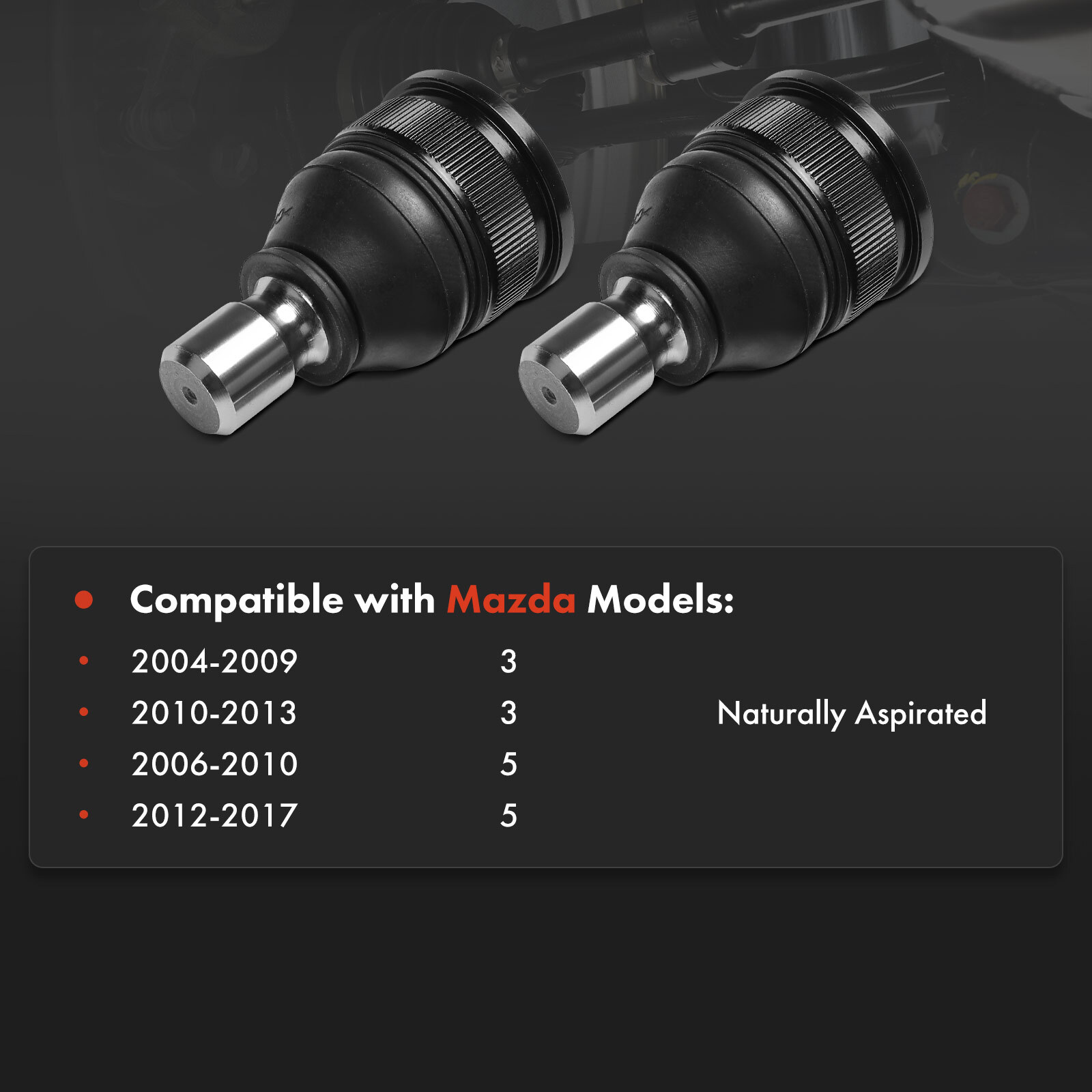 2Pcs Front Lower Side Ball Joint Kit for Mazda 3 2004-2013 5 2006-2010 2012-2017