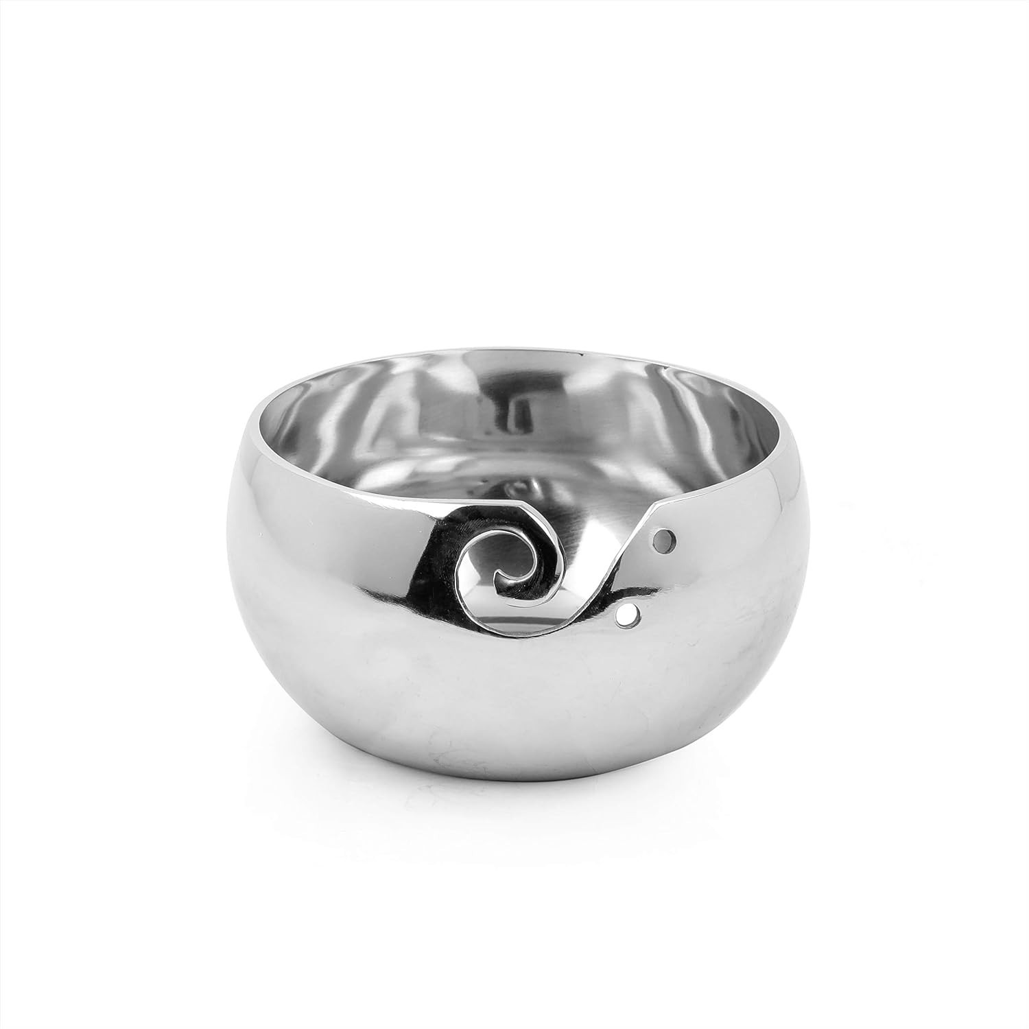 Quality Aluminum Yarn Bowl Large 7 Inch Silver Designed for Smooth Yarn Rolling