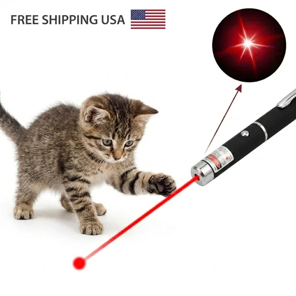 Interactive Pet Laser Pointer & LED Flashlight - Cat & Kitten Training Toy