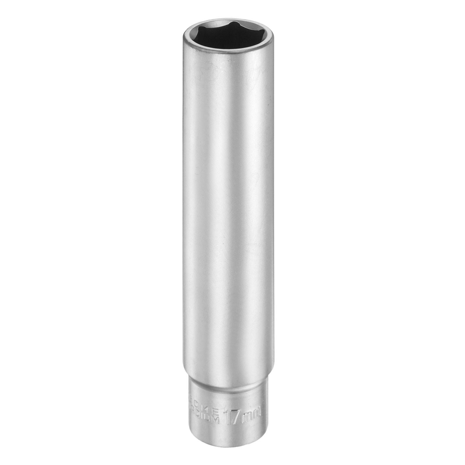 6 Points Deep Socket 3/8" Drive 17mm Nickel Plating Flip Sleeve 4.7" Long