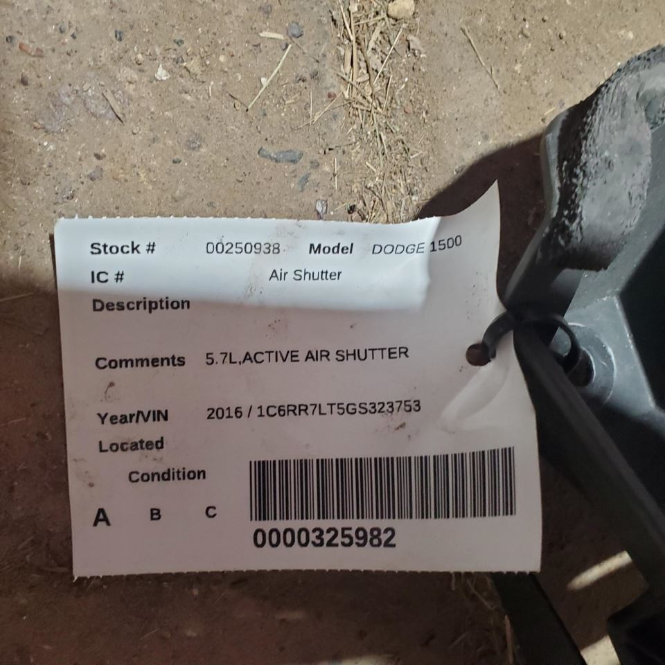 TDODR1500 2016 Air Shutter 1163246