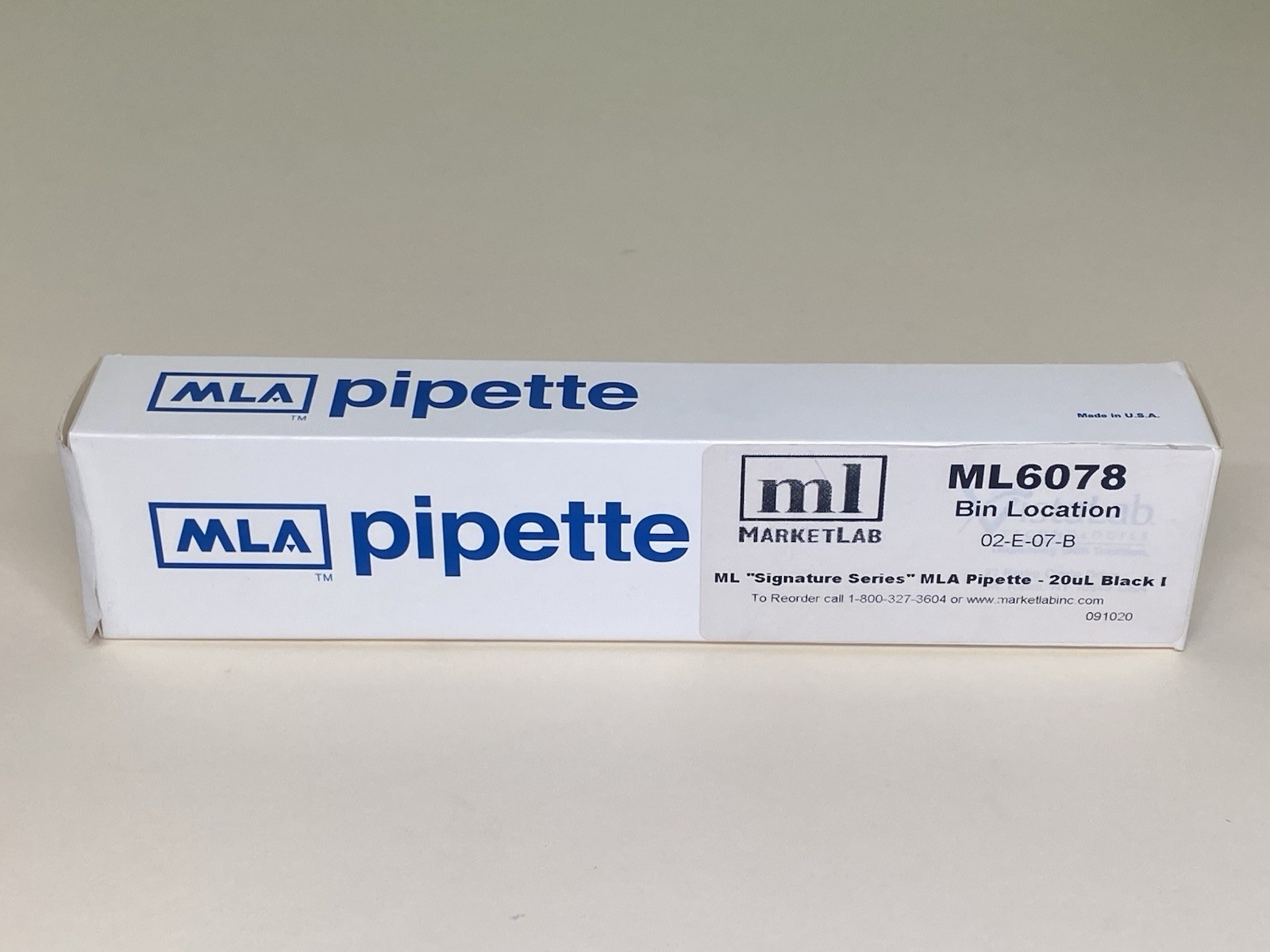 ML  SIGNATURE SERIES MLA PIPETTE 20UL 1052CSS NEW