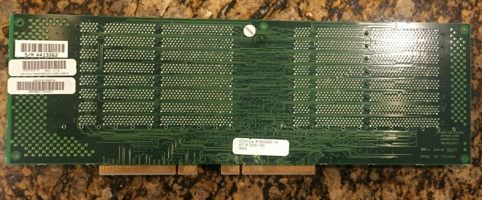 Unisys ALR 6x6 Gateway NS9000 DIMM Card Part Number 12400225-20 38688776-001