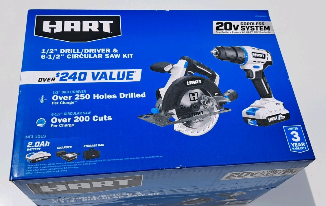 Hart 20V 20V 1/2" Drill/Driver & 6-1/2" Circular Saw Kit  HPCK221BSB