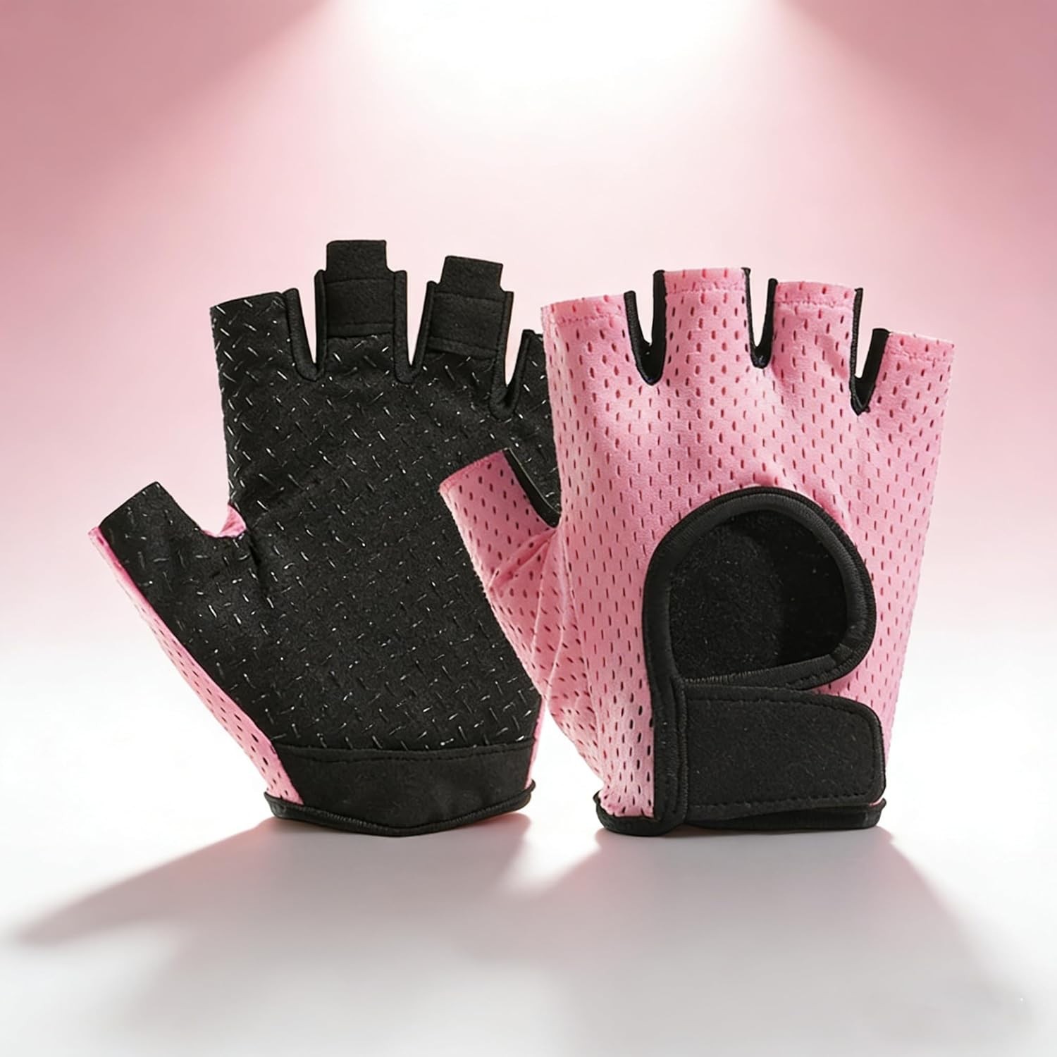 Breathable Half-Finger Workout Gloves for Women anti Slip Exercise Gloves for Cy