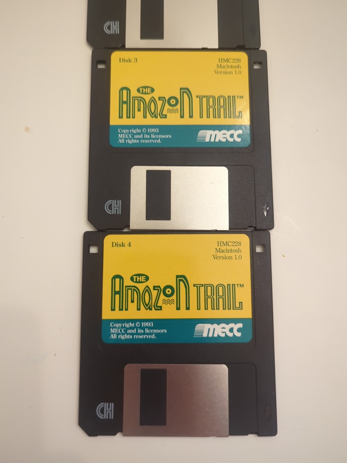 Amazon Trail 3 Floppy Disk Set MECC 1993 Disk 1 - 4 Complete No Box Just Games