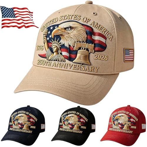 250th Anniversary USA Hat - Adjustable United States 250th Anniversary White