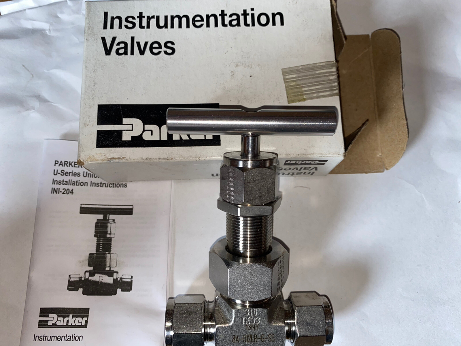 Parker 8A-U12LR-G-SS Union Bonnet Valve, 1/2" Valve - NEW