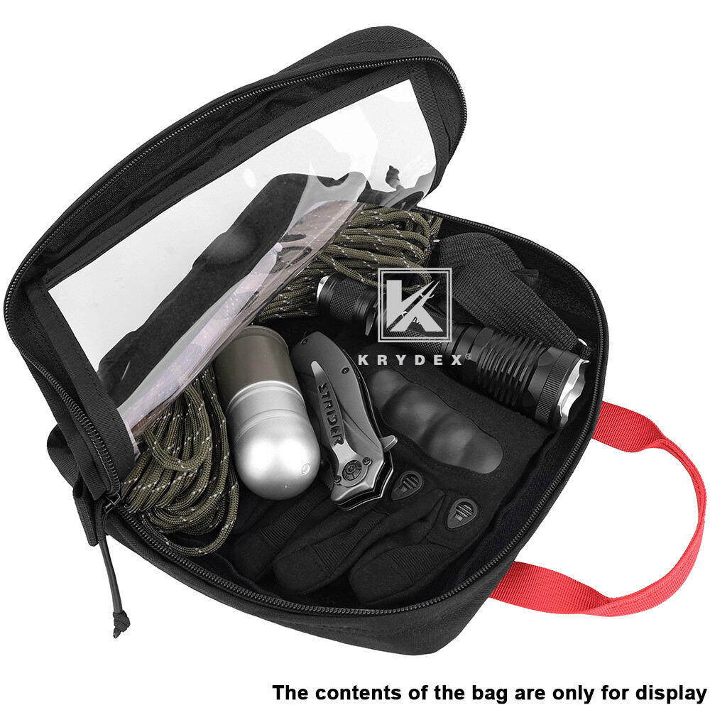 KRYDEX Clear Top Insert Pouch Medical Bag Organizer Hook & Loop for D3 Backpack