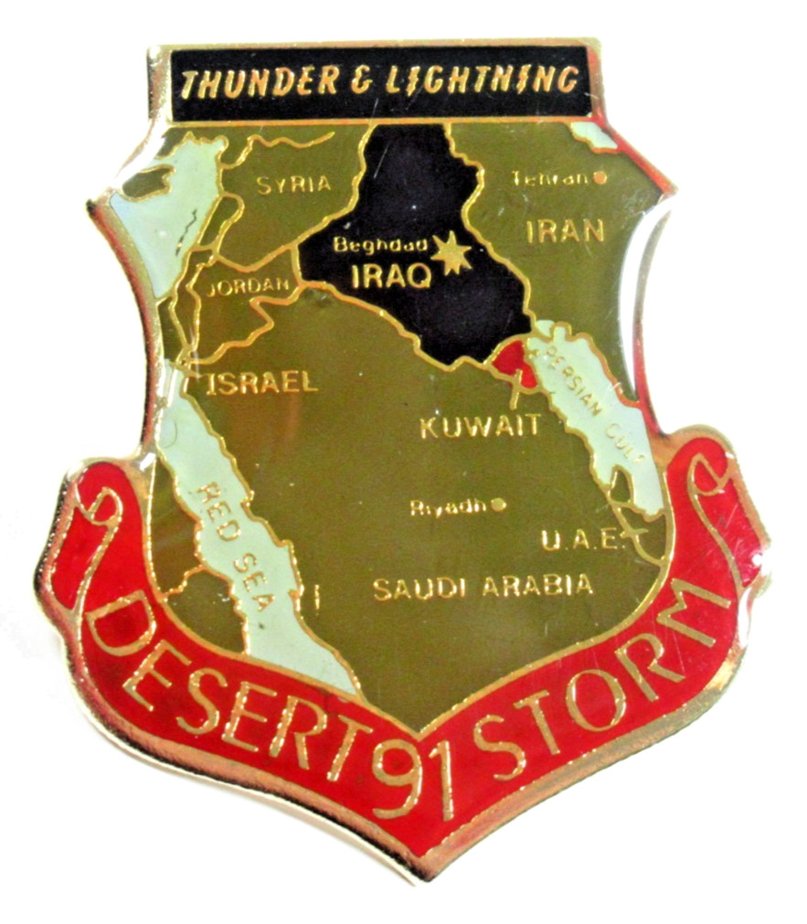 Desert Storm 1991 Thunder & Lightning Commemorative Pin Vintage
