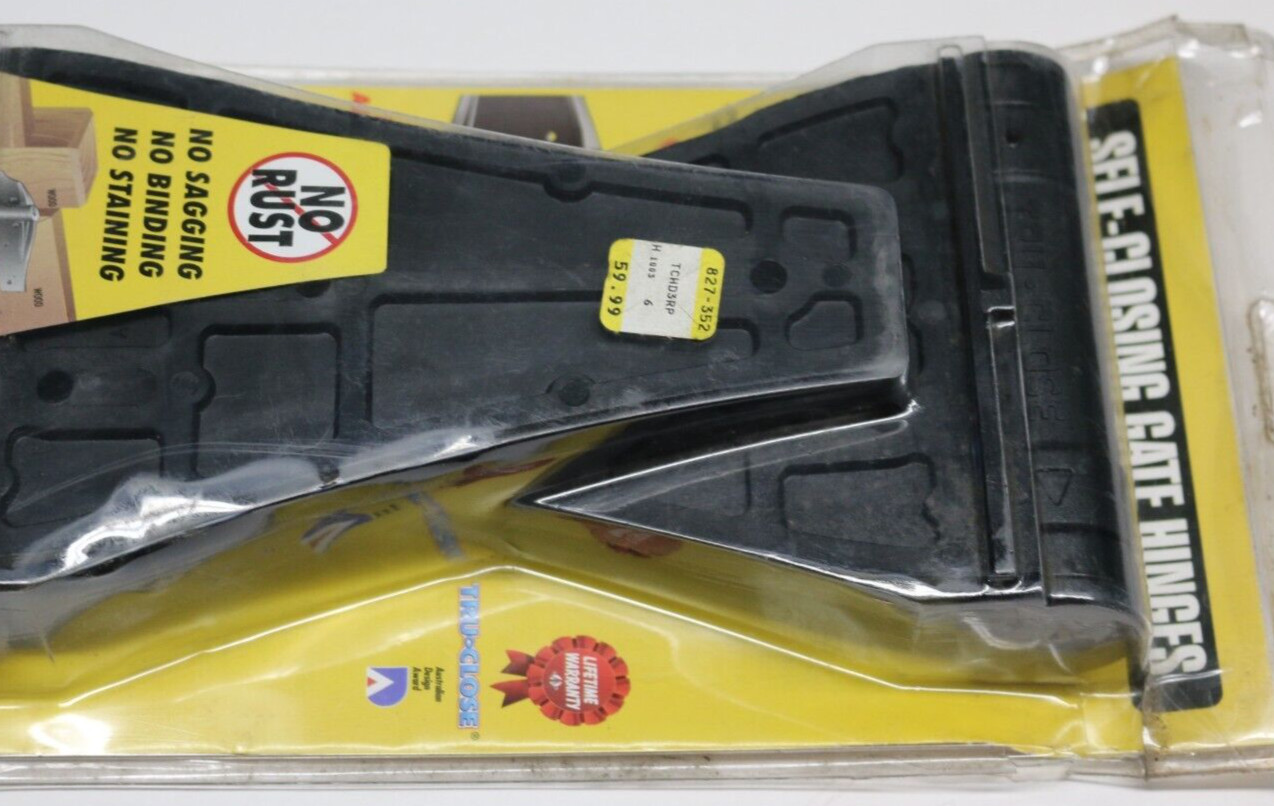 TRU-CLOSE (2), a pair, SELF-CLOSING GATE HINGES, measure 15" long x 5" wide