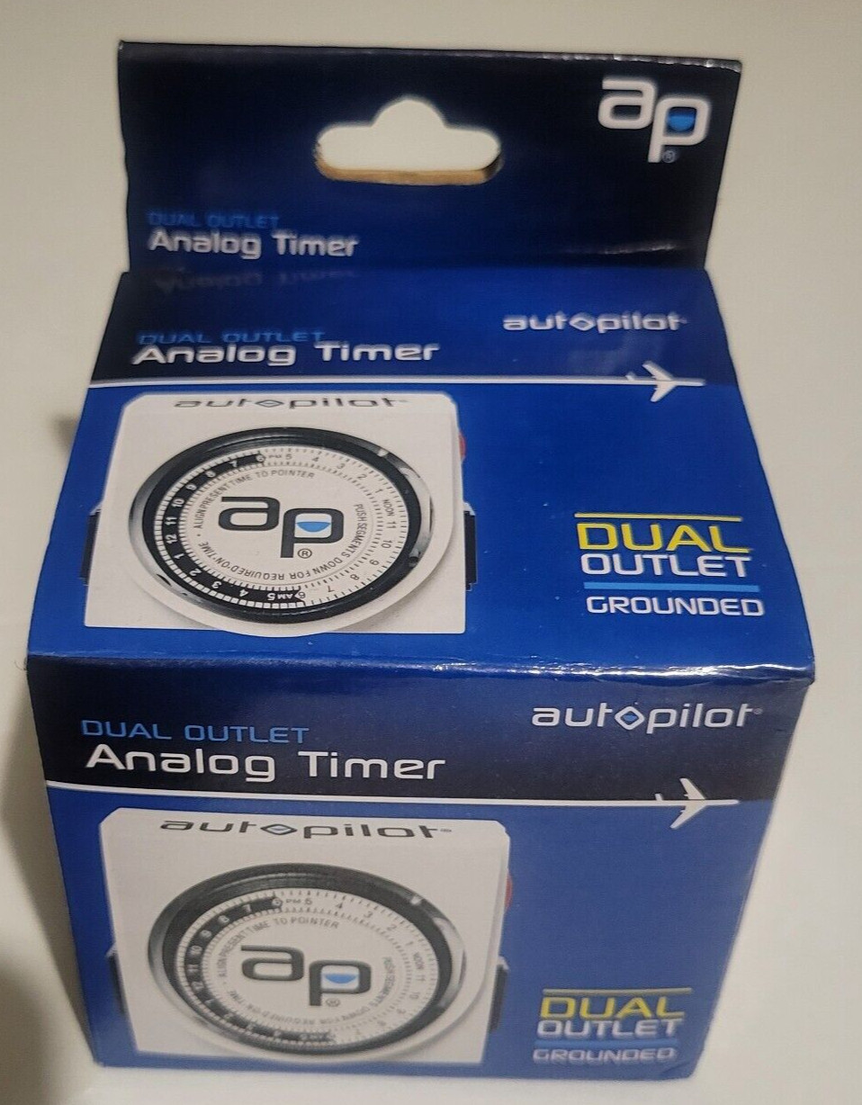 Autopilot Dual Outlet Analog Timer (1875 Watts At 15 Amps, 125 Volts) Brand New!