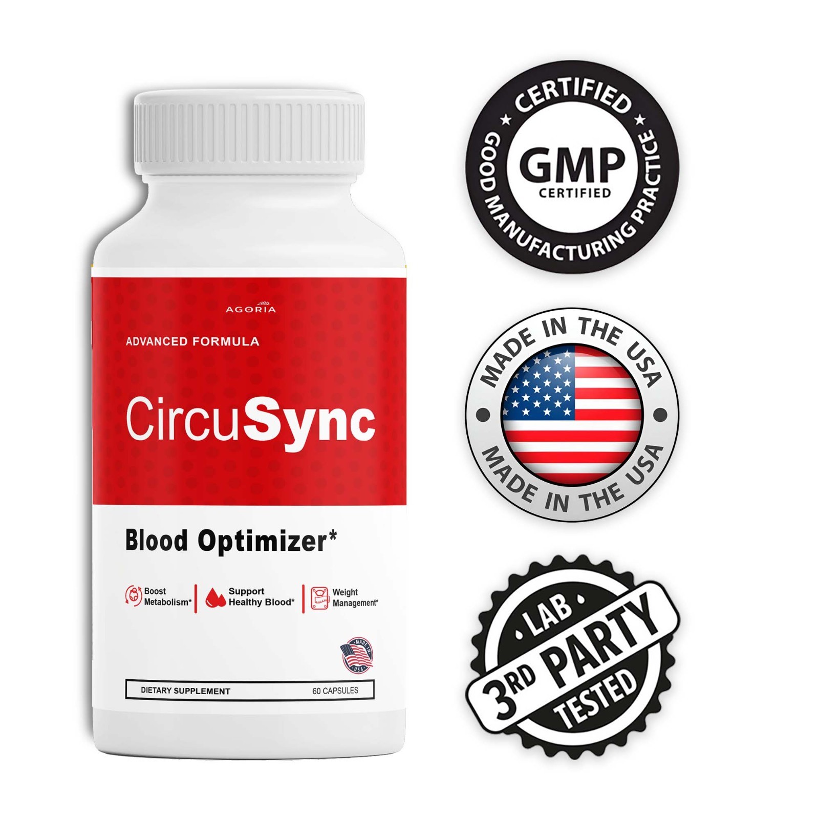 (3 Pack) CircuSync Advanced Blood Support Formula Supplement Circu Sync Capsules