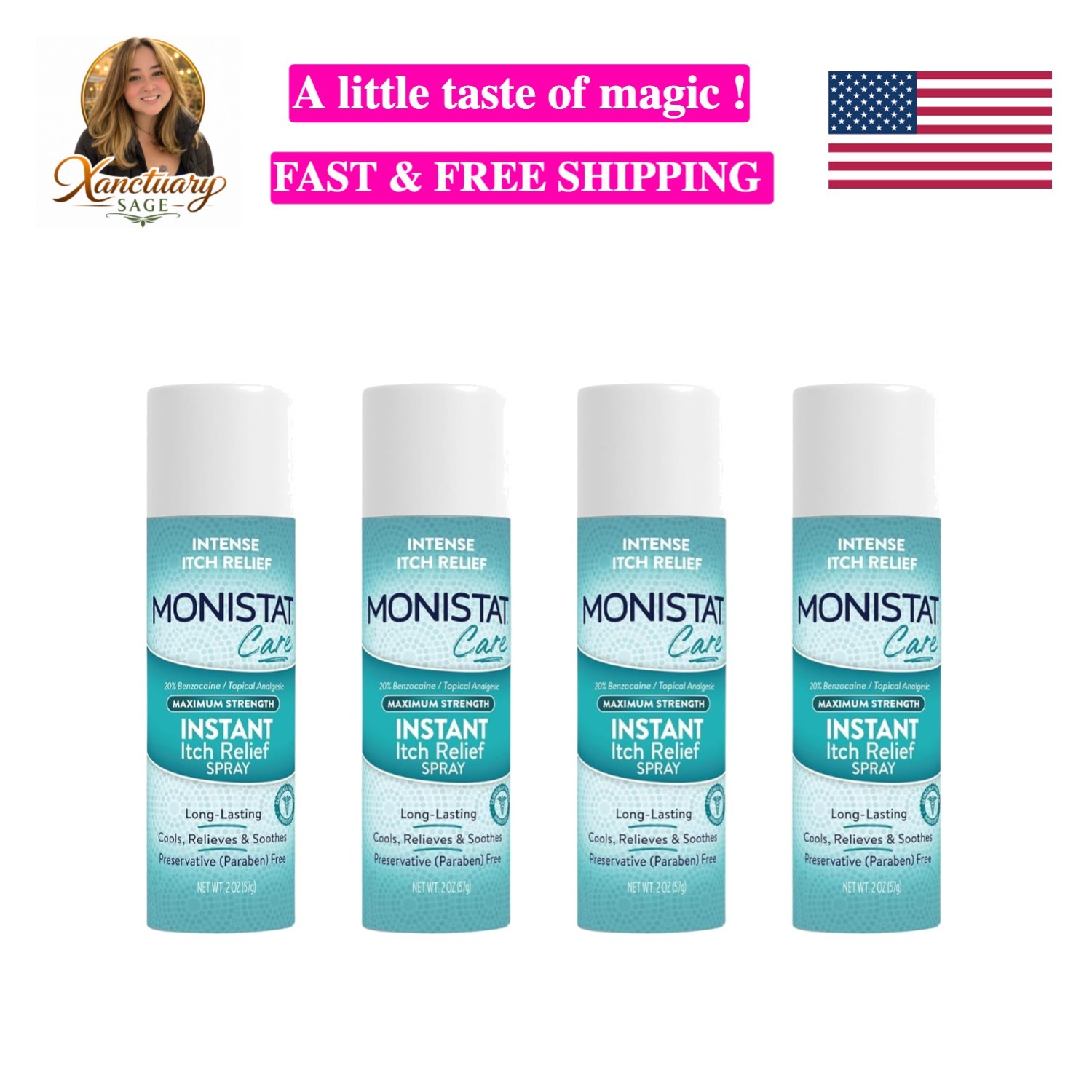 Soothing Itch Relief Spray for Women - Fast-Acting, Maximum Strength Formula
