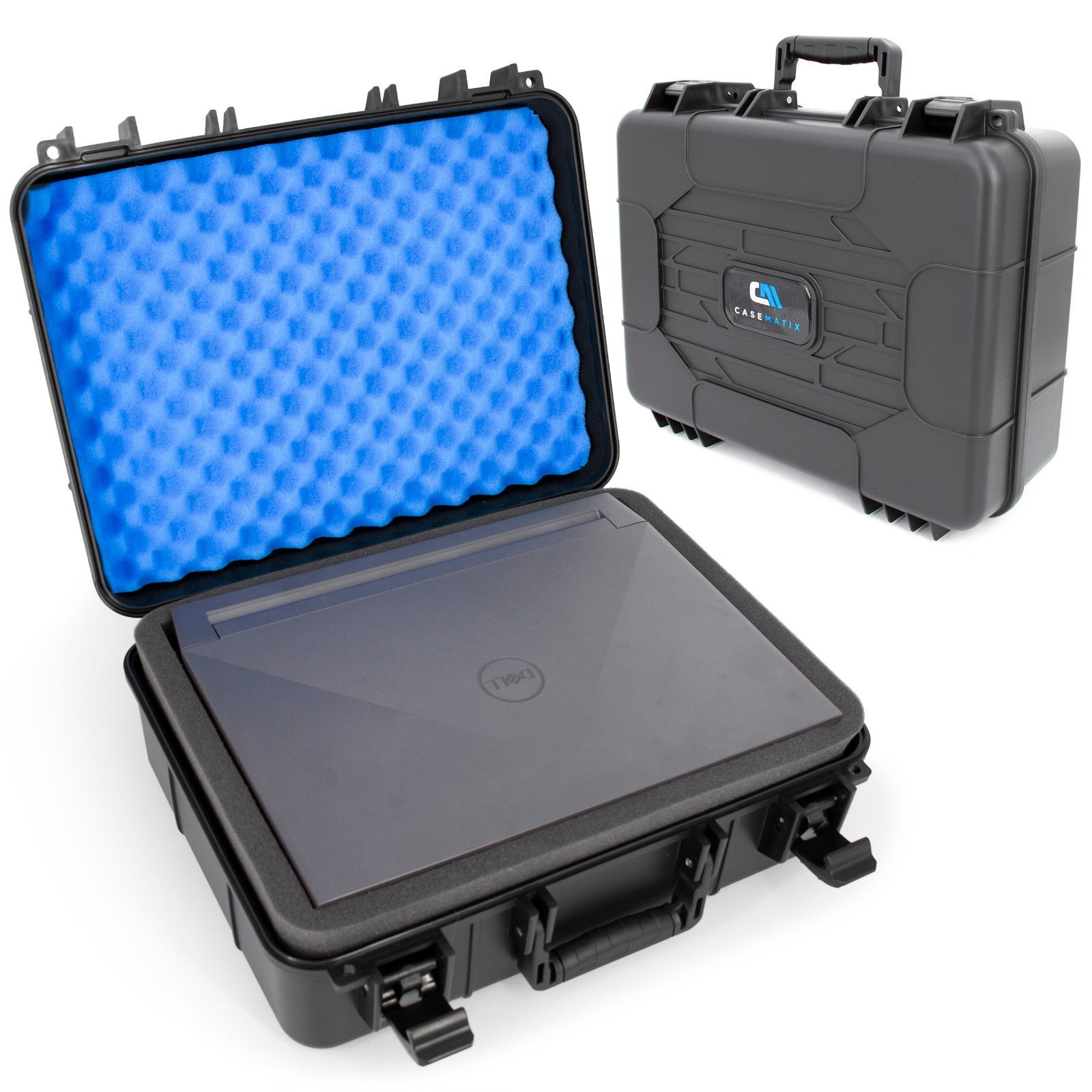 Casematix 15.6″ Hard Laptop Case – Internal 15″×10.5″ Foam, Crushproof, Lockable