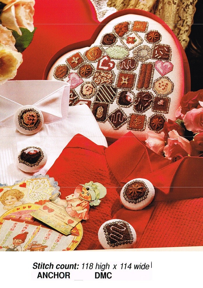 CANDY HEART   CROSS STITCH PATTERN ONLY  -  3AFF