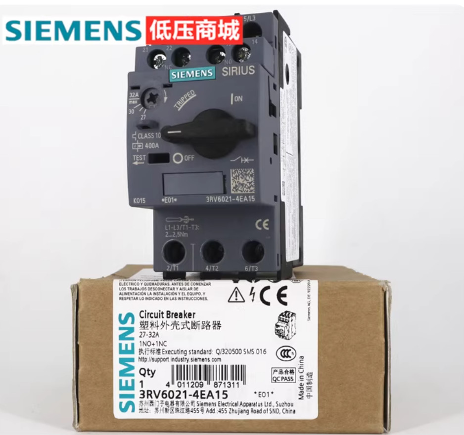 1PC NEW SIEMENS motor Circuit breaker 3RV6021-4EA15 1NO1NC 27-32A #LL
