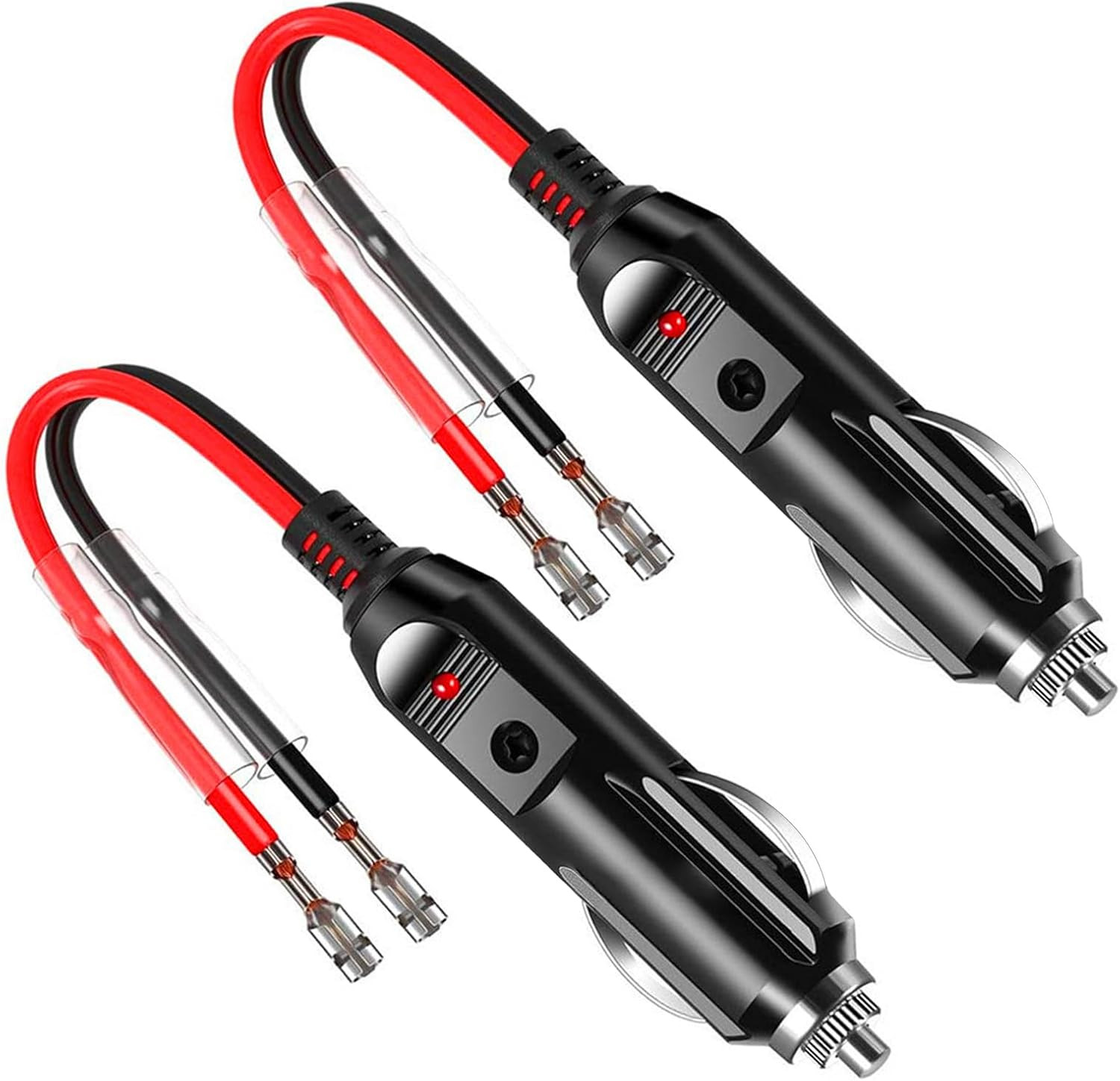 12V Cigarette Lighter Plug with Leads,12 Volt Heavy Duty Male Plug Connector 15A