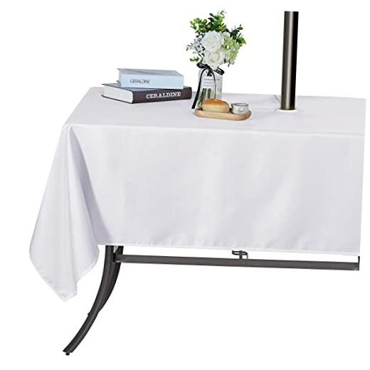 Outdoor and Indoor Tablecloth -60x102 inch 102" x 60" (Rectangular) White