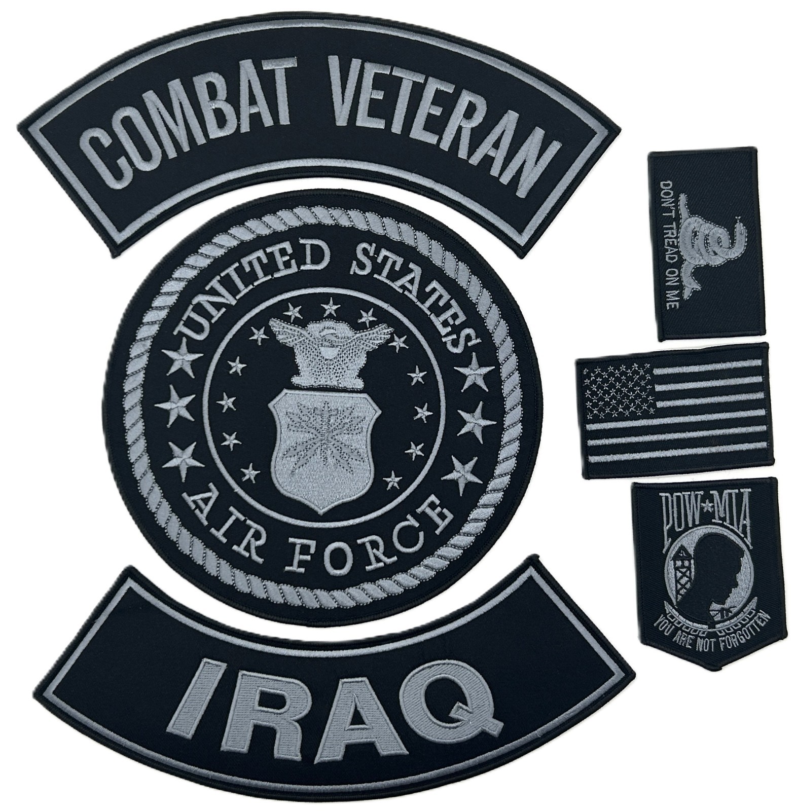 U.S. AIR FORCE COMBAT VETERAN IRAQ MILITARY MOTORCYCLE VEST LOT OF 6 PATCHES