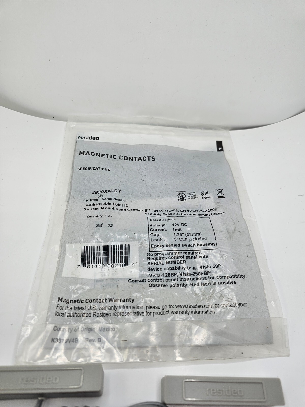 Resideo 4939SN-GY Honeywell Home V-Plex Surface Mount Contact With Cover Grey