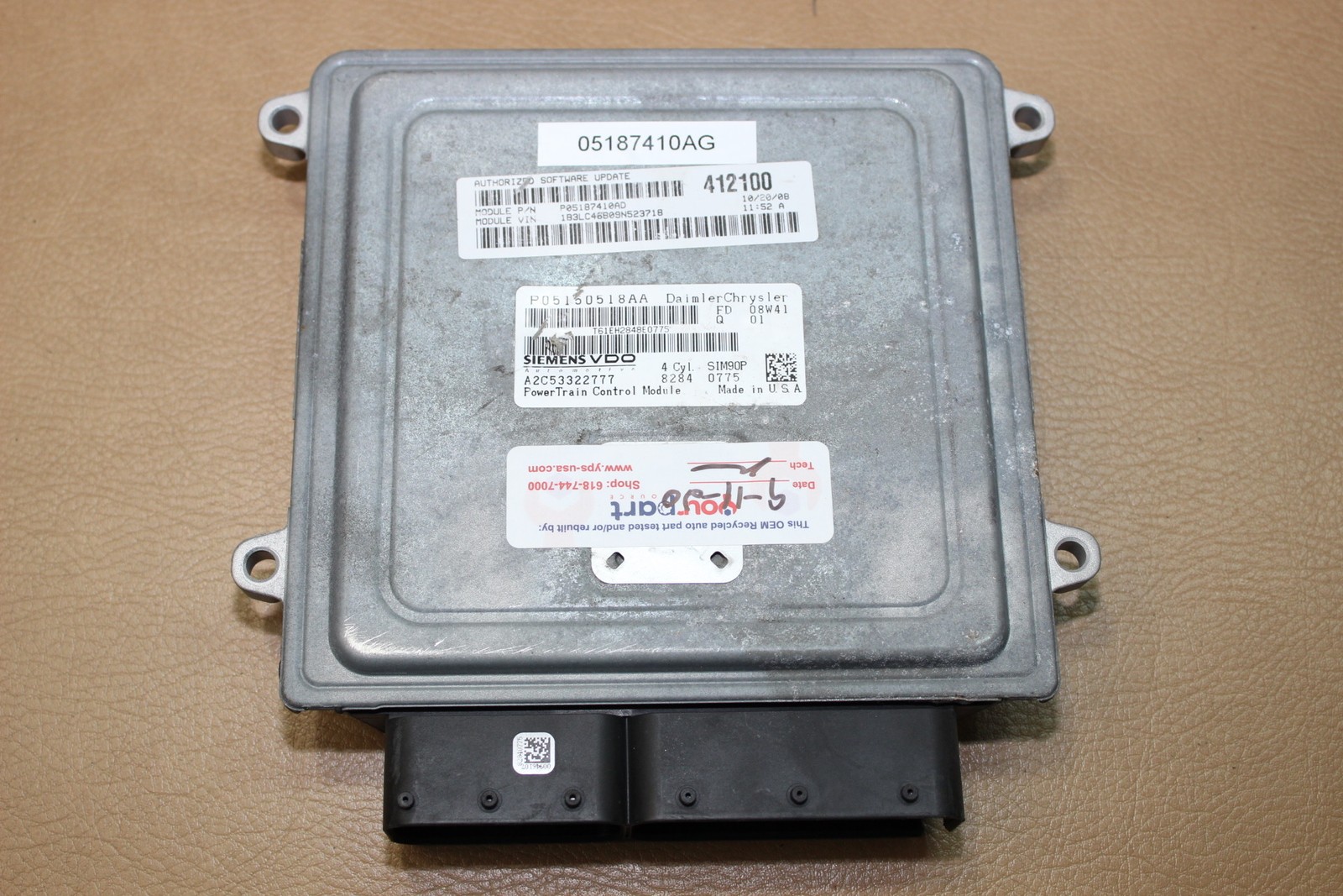 09 2.4L AVENGER SEBRING ECU ECM PCM ENGINE CONTROL COMPUTER 05187410AG REBUILT