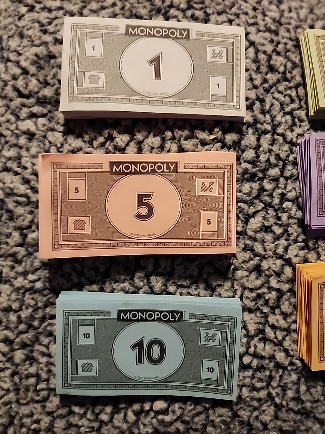 Replacement Monopoly Money With 2008 Marked On Them (Not A Complete Set)