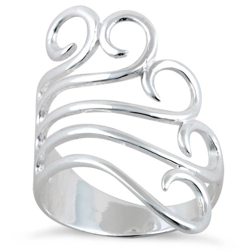 925 Sterling Silver Freeform Swirl Ring