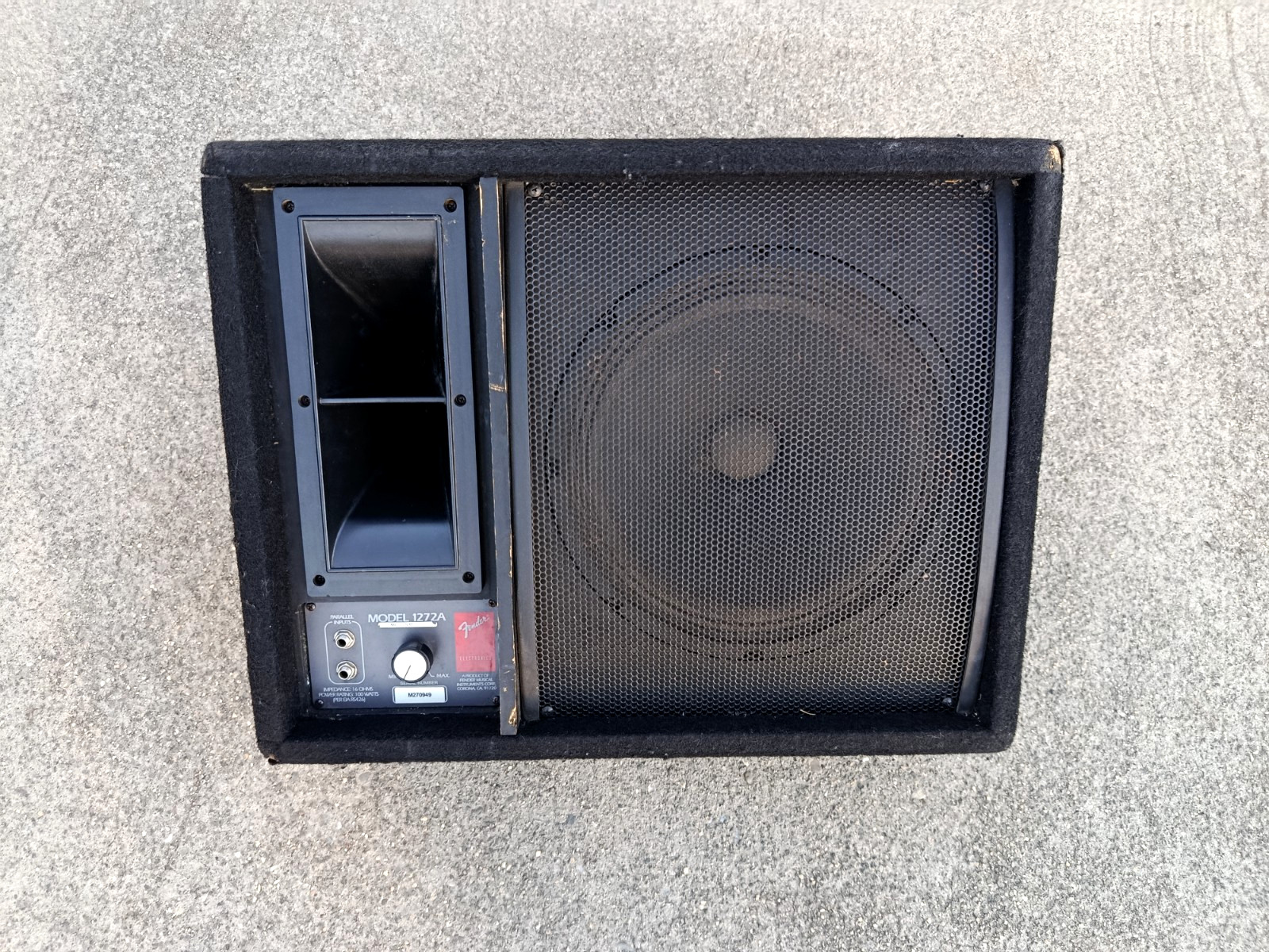 Fender 1272A Speaker Pro 12" Live Sound Stage Monitor Used Working 16 Ohms 100W