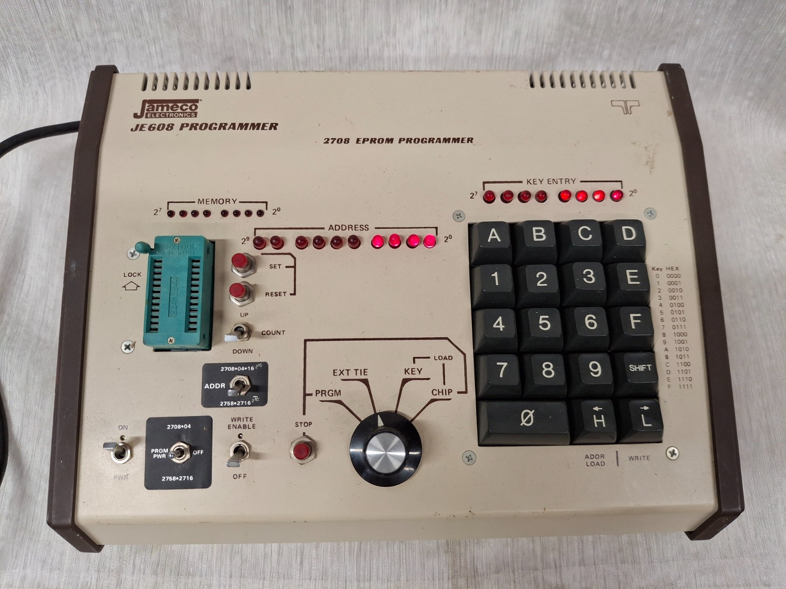 Jameco Electronics JE 608 Programmer 2708 Eprom Programmer Untested Powers On