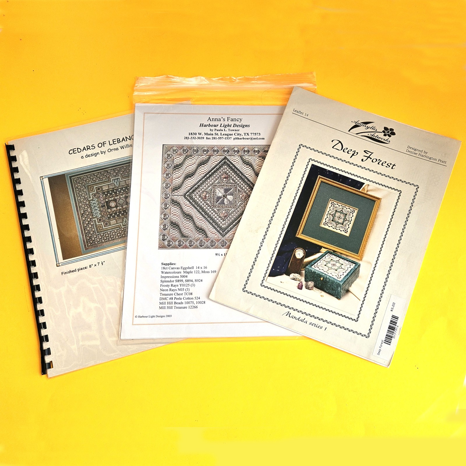 3 NEEDLEPOINT STITCH GUIDE / CHART: ABSTRACT DESIGNS BOX TOP, PILLOW INSERT   BM
