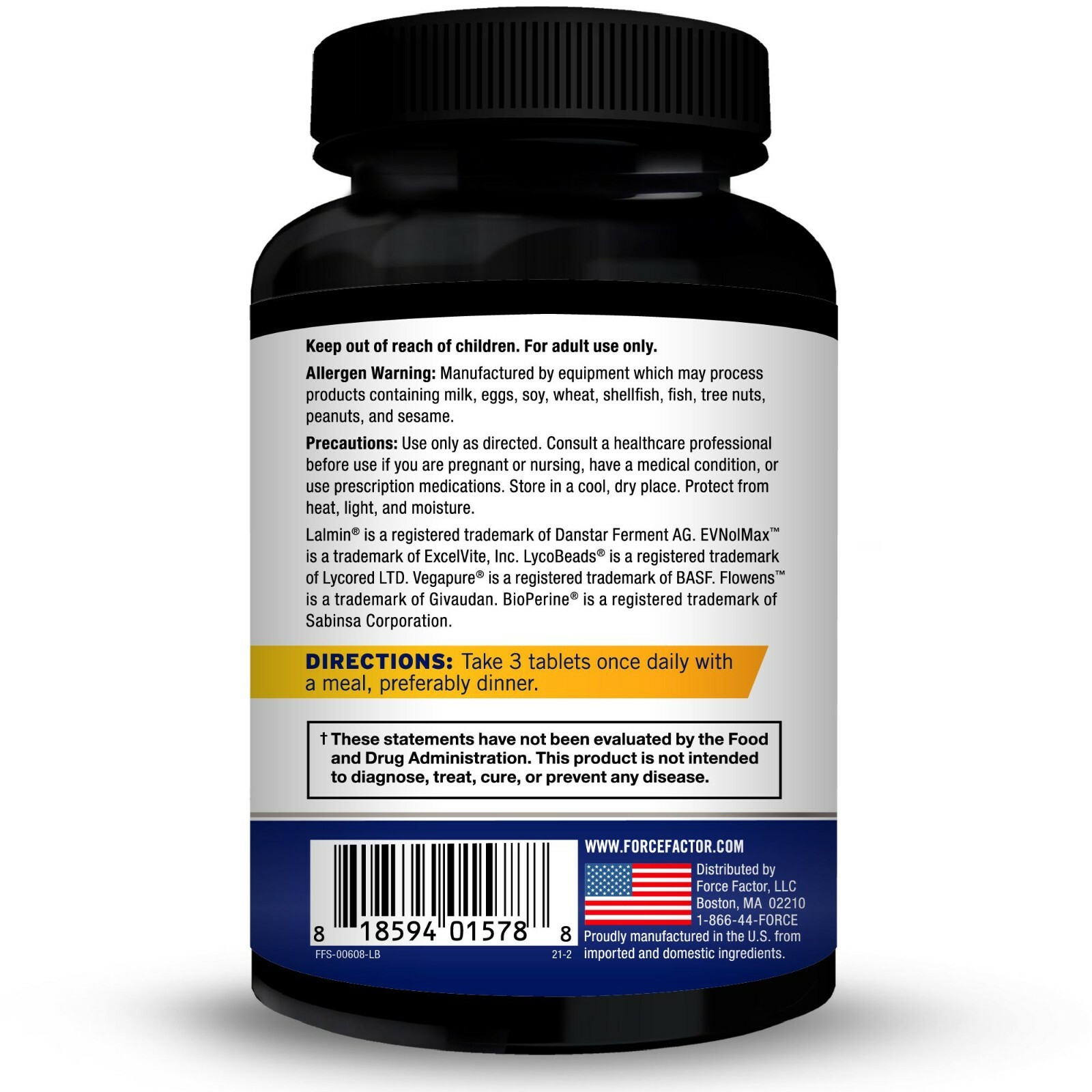 Force Factor Prostate Advanced Prostate Supplement, Saw Palmetto, Pygeum 180ct
