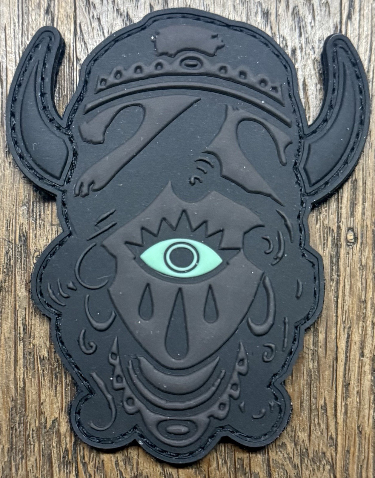 WRMFZY “One Eyed Horned Gypsy” Patch Black & Baja Blue