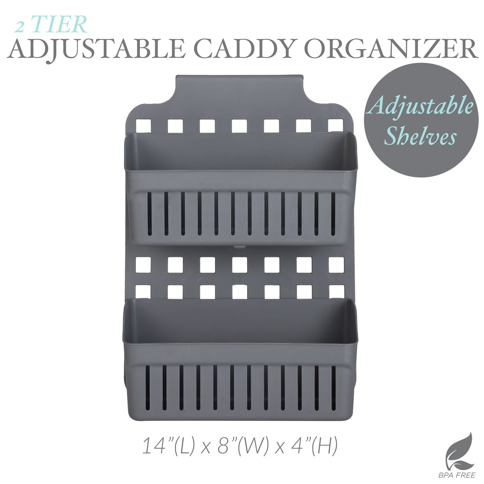 2 Tier Over The Cabinet Caddy Grey