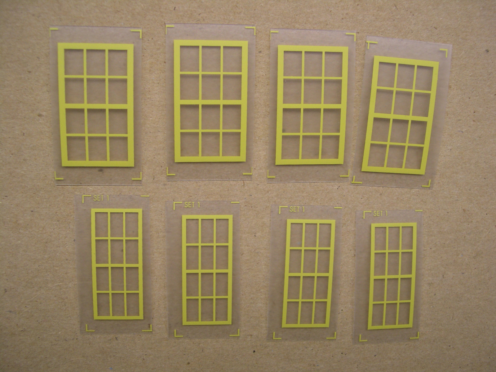 Set of  Yellow Reproduction Windows for American Flyer accessories
