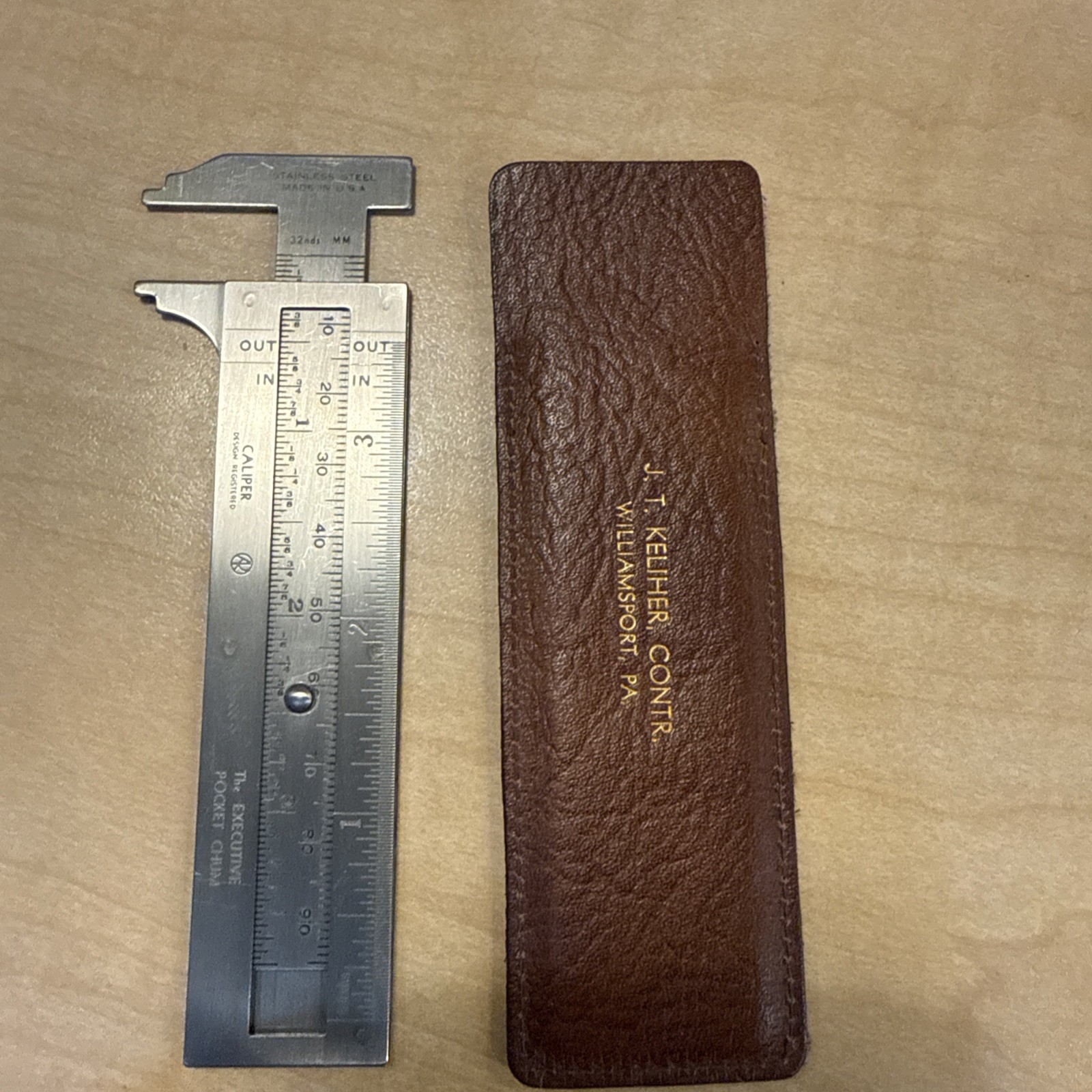 The Executive Pocket Chum 3 1/2" Stainless Steel Sliding Caliper/Decimal Chart