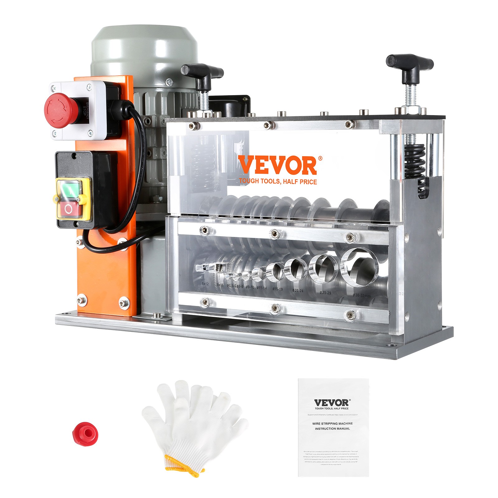 VEVOR Electric Wire Stripping Machine Copper Cable Stripper 0.06''-1.57'' Visual