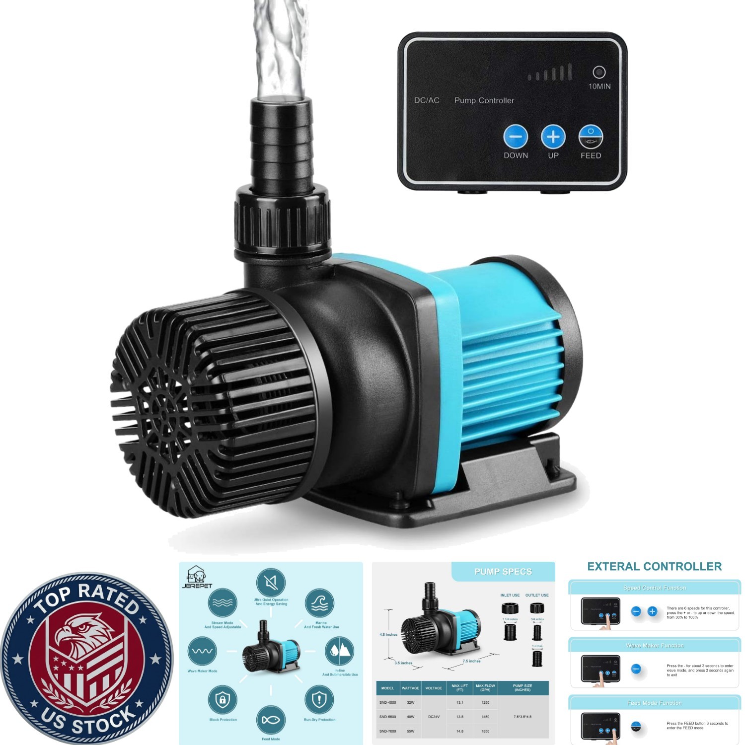 Versatile 24V DC Hydroponic & Aquarium Pump - Reliable & Durable Design