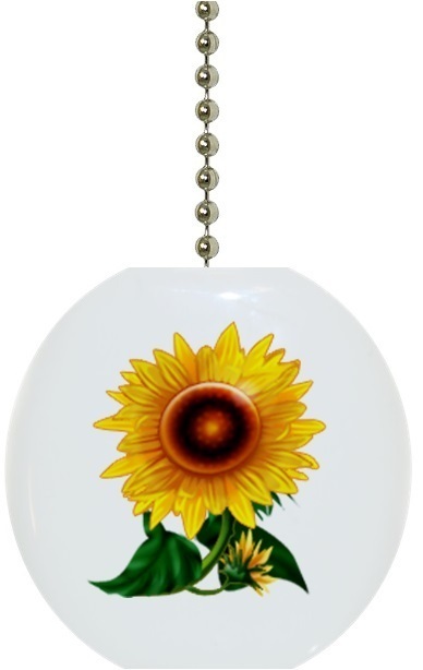 Gorgeous Sunflower Flower Floral Solid CERAMIC Ceiling Fan Light Lamp Pull