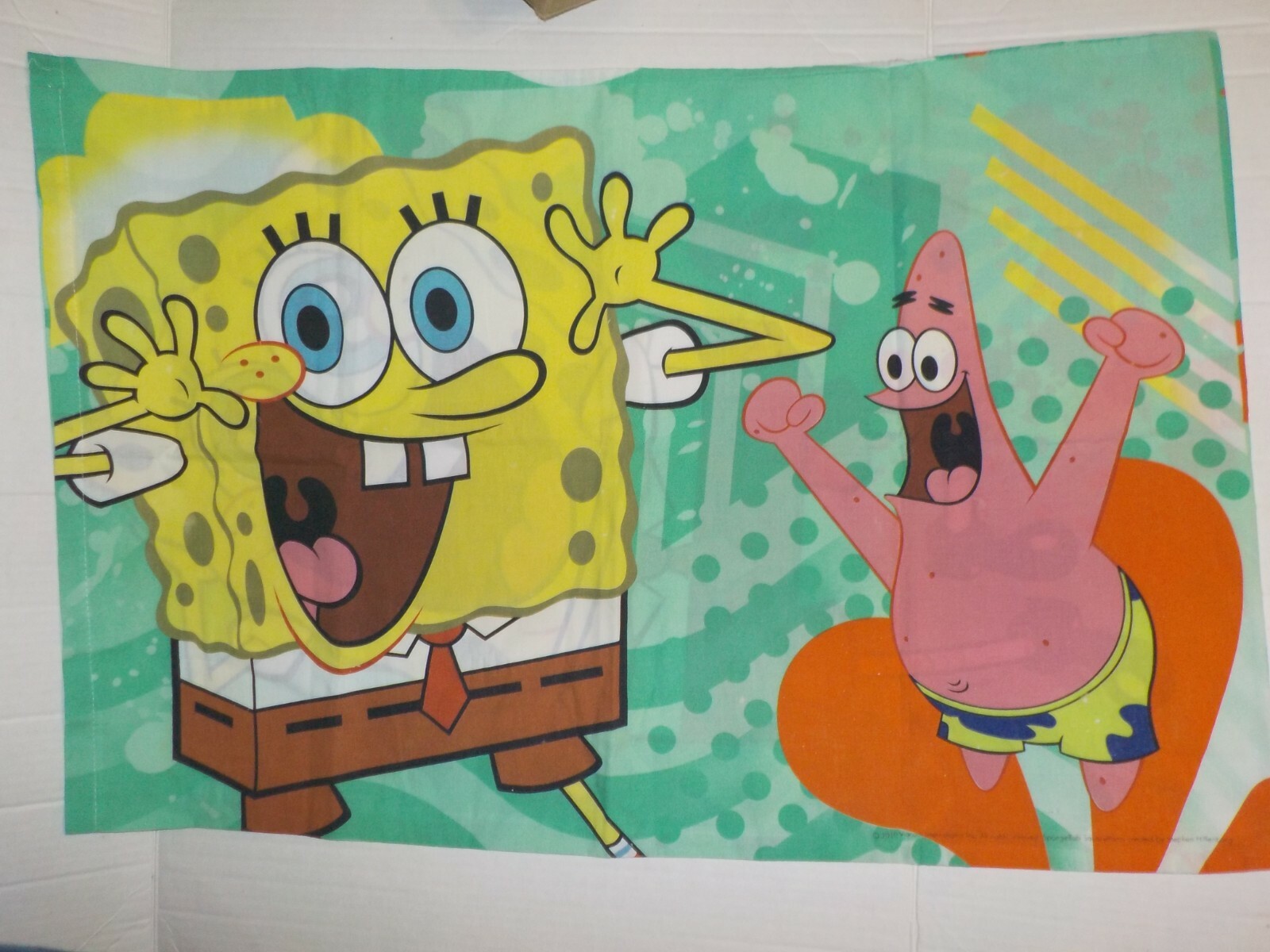 SPONGEBOB SQUARE PANTS PILLOWCASE 2010 VIACOM