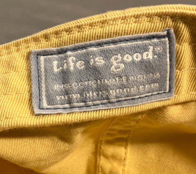 Life is Good Yellow Flip Flop Baseball Cap Adjustable Cotton Embroidered