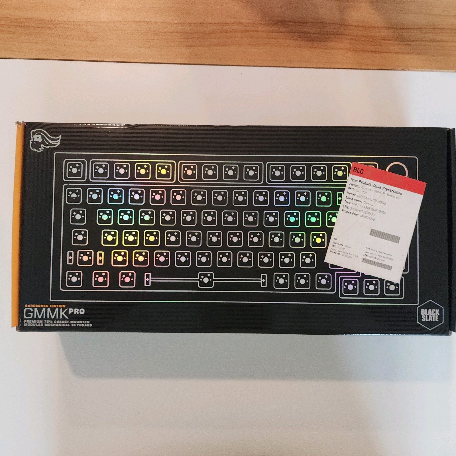 Glorious GMMK Pro Mechanical Keyboard Barebones Kit, Black Slate