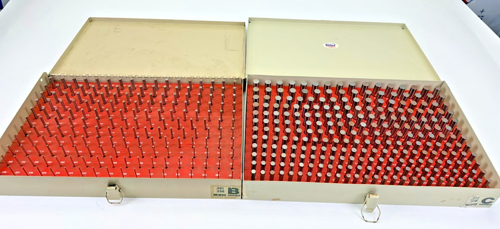 Vermont Gage .061-.250" B Series  & Class .251-.500 C Series Minus Plug Gage Set