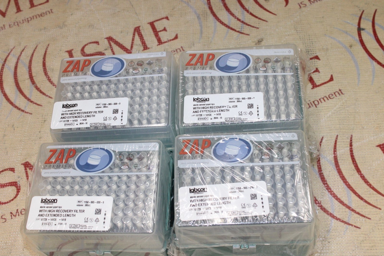 Lot Of 4 - Labcon 1158-965-008-9 Aerosol Pipet Tips 300uL