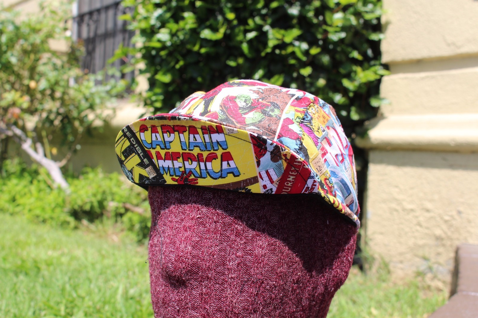 CYCLING CAP MARVEL COMIC HANDMADE IN USA ONE SIZE ANY SIZE