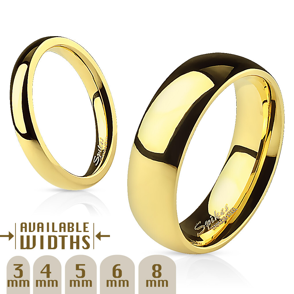3mm - 8mm Wide 14k Gold Plated Classic Comfort Fit Wedding Ring Band Size 4.5-14