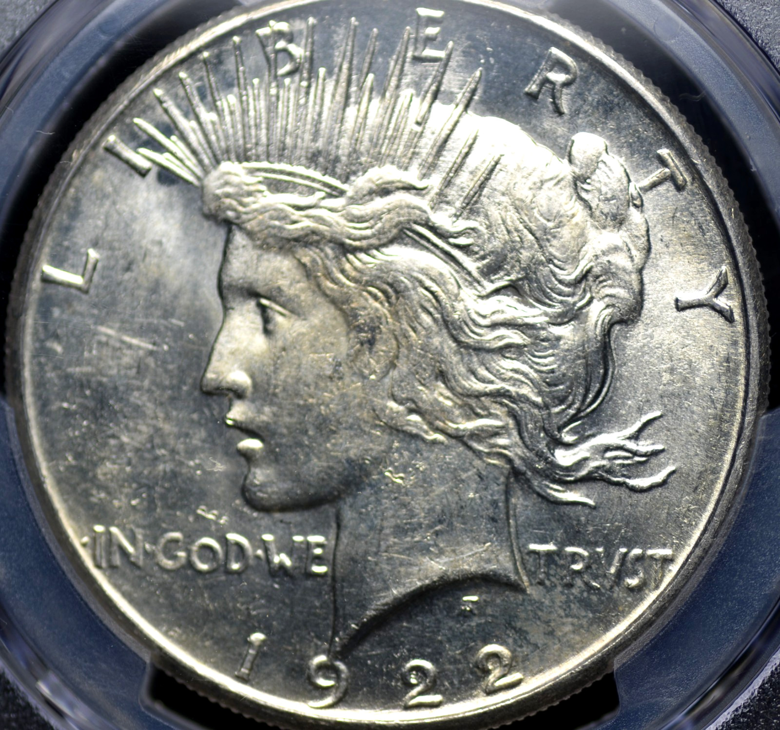 1922 S PEACE DOLLAR PCGS MS 61 BRIGHT, CHROMEY REFLECTIVE SURFACES, GOOD STRIKE,